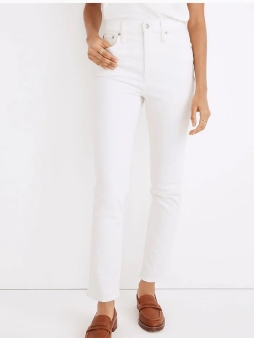 Madewell The Perfect Vintage 11" High Rise Skinny Jeans White Women's Size 26